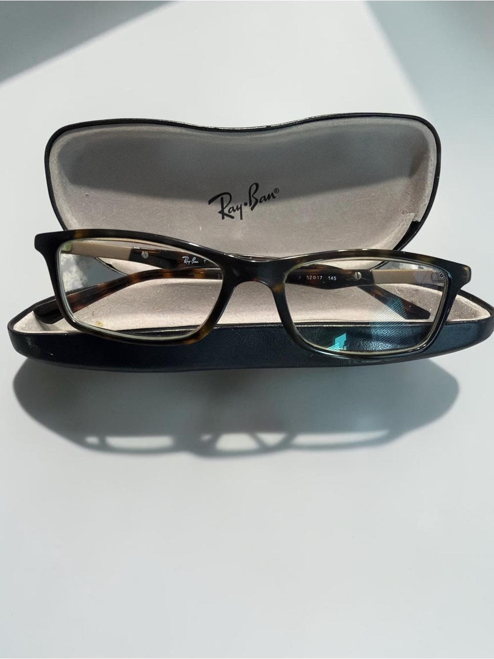 Ray-Ban RB7017 Tortoise Shell & Gold Eyeglasses Frames 52-17 145 w/ Case